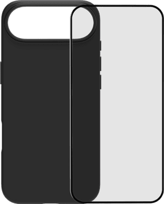 BlueBuilt Protective Back Cover met MagSafe iPhone 17 Air Zwart + BlueBuilt iPhone 17 Air Screenprotector Glas