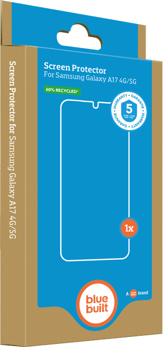 BlueBuilt Protective Back Cover Samsung Galaxy A17 Transparent + Screen Protector Glass