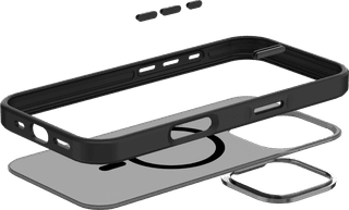 Just in Case Apple iPhone 16 Pro Back Cover with MagSafe and Fall Protection Black