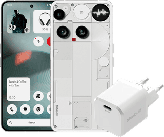 Nothing Phone (3) 256GB Wit 5G + BlueBuilt Oplader met Usb C Poort 45W Wit