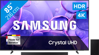 Samsung 85" Crystal UHD U8070F (2025) + Samsung HW-B750F Zwart
