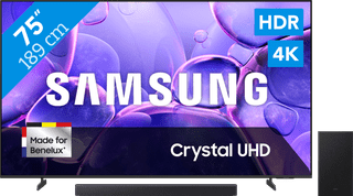 Samsung 75" Crystal UHD U8070F (2025) + Samsung HW-B450F Zwart