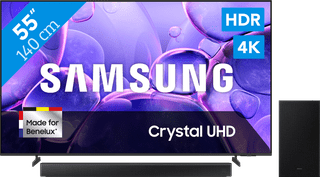 Samsung 55" Crystal UHD U8070F (2025) + Samsung HW-B66CF Zwart
