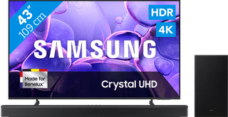 Samsung 43" Crystal UHD U8070F (2025) + Samsung HW-B750F Zwart