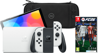 Nintendo Switch OLED Wit + EA Sports FC 26 + BlueBuilt Beschermhoes