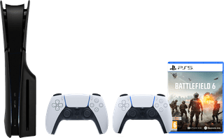PlayStation 5 Slim Disc Edition + Battlefield 6 + Covers Zwart + Extra Controller Wit