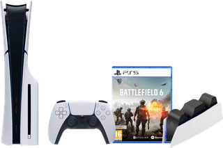 PlayStation 5 Slim Disc Edition + Battlefield 6 + Charging Dock