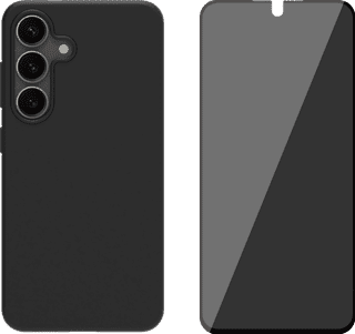 BlueBuilt Samsung Galaxy S25 Back Cover Zwart + BlueBuilt Privacy Screenprotector Glas