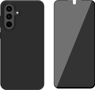 BlueBuilt Protective Back Cover Samsung Galaxy A56 Zwart + Privacy Screenprotector Glas