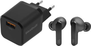 JBL Live Pro 2 Black + BlueBuilt Quick Charge Charger