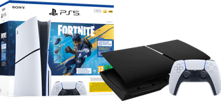 PlayStation 5 Slim Disc Edition + Fortnite Bundle + Covers Black + Extra Controller White