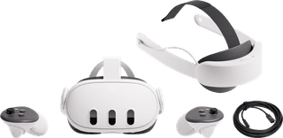 Meta Quest 3 512GB + BlueBuilt PC Link Cable + Elite Strap with Battery