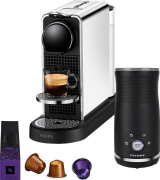 KRUPS Nespresso CitiZ Platinum XN610D Stainless Steel + Pierre Milk Frother
