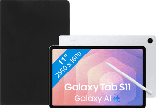 Samsung Galaxy Tab S11 11 inch 128GB Wifi Zilver + Book Case Zwart