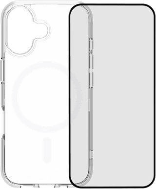 BlueBuilt Protective Back Cover with MagSafe iPhone 17 Transparent + BlueBuilt iPhone 17 Screen Protector Glass