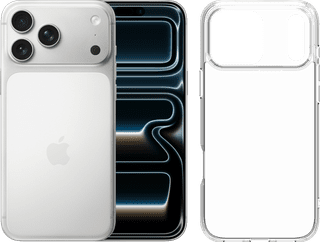 Apple iPhone 17 Pro Max 256GB Silver + BlueBuilt Protective Back Cover Transparent