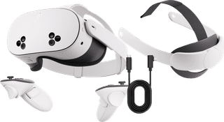 Meta Quest 3S 256GB Refurbished + BlueBuilt PC Link Cable + Elite Strap