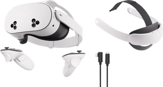 Meta Quest 3S 128GB + BlueBuilt PC Link Cable + Elite Strap
