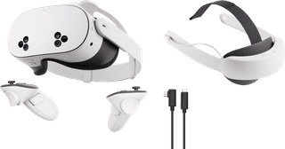 Meta Quest 3s 256GB + BlueBuilt PC Link Cable + Elite Strap with Battery