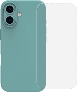 BlueBuilt Back Cover iPhone 16 Groen + Screenprotector Glas