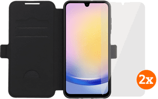 BlueBuilt Samsung Galaxy A26 Book Case Zwart + Screenprotector Glas