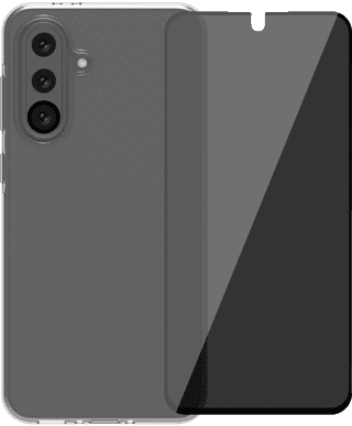 BlueBuilt Samsung Galaxy A36 Back Cover Transparant + Privacy Filter Screenprotector Glas