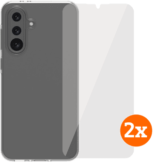 BlueBuilt Samsung Galaxy A36 Back Cover Transparant + Screenprotector Glas Duo Pack