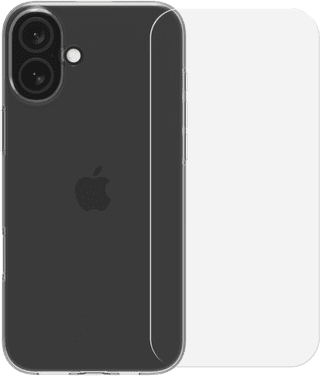 BlueBuilt Back Cover Apple iPhone 16 Plus Transparent + Screen Protector Glass