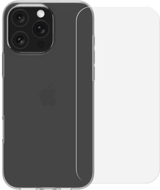 BlueBuilt Back Cover iPhone 16 Pro Max Transparant + Screenprotector Glas
