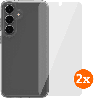 BlueBuilt Protective Cover Samsung Galaxy S25 Plus Transparant + Screenprotector Duo Pack