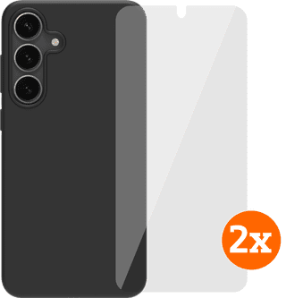 BlueBuilt Samsung Galaxy S25 Plus Back Cover Black + Screen Protector Glass Duo Pack