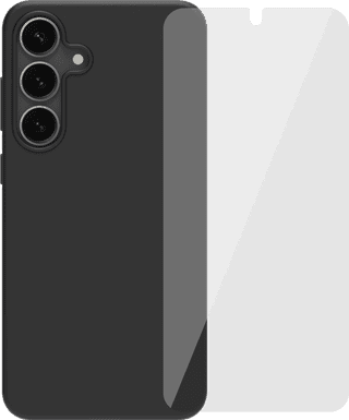 BlueBuilt Samsung Galaxy S25 Plus Back Cover Black + Screen Protector Glass