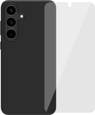 BlueBuilt Samsung Galaxy S25 FE Back Cover Zwart + Screenprotector Glas
