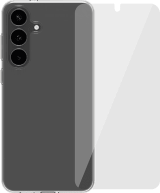 BlueBuilt Samsung Galaxy S25 FE Back Cover Transparent + Screen Protector Glass