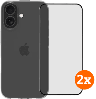 BlueBuilt Back Cover iPhone 17 Transparent + Screen Protector Glass Duo Pack