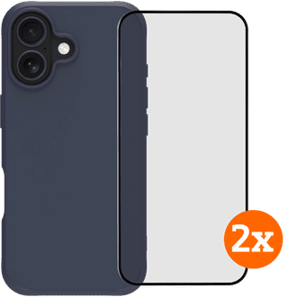 BlueBuilt Protective Back Cover iPhone 17 Blauw + Screenprotector Glas Duo Pack