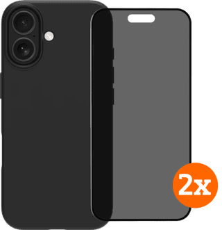 BlueBuilt Back Cover iPhone 17 Black + Privacy Filter Screen Protector Duo Pack
