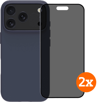 BlueBuilt Protective Cover MagSafe iPhone 17 Pro Blue + Privacy Screenprotector Duo Pack