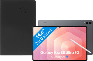 Samsung Galaxy Tab S11 Ultra 14.6 inches 1TB WiFi + 5G Gray + BlueBuilt Book Case Black