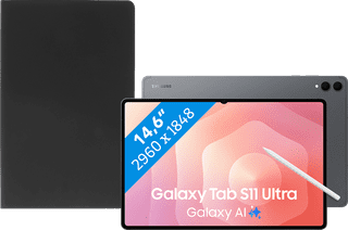 Samsung Galaxy Tab S11 Ultra 14.6 inches 512GB WiFi Gray + BlueBuilt Book Case Black