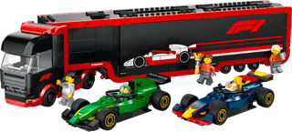 LEGO City F1 Truck met RB20 en AMR24 F1 auto's 60445