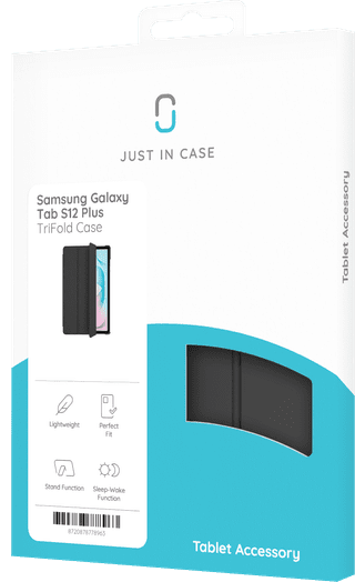 Just in Case Samsung Galaxy Tab S12 Plus Tri-Fold Book Case Black