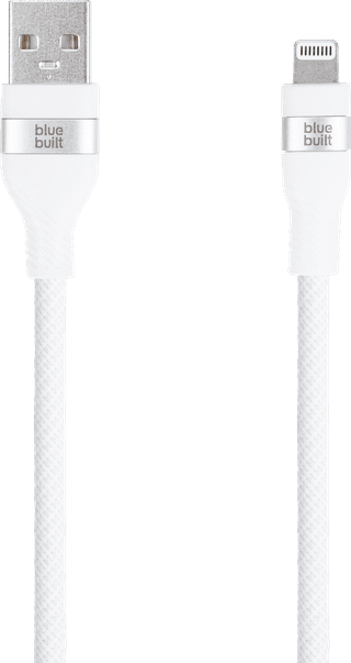 BlueBuilt Usb A naar Lightning Kabel 1,5m Nylon Wit