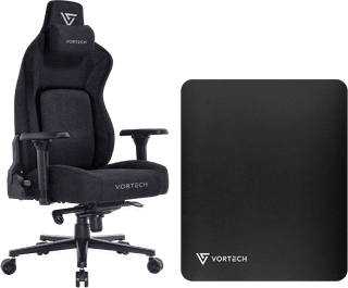 Vortech Prestige Gamestoel Zwart + Vortech Vloermat Zwart