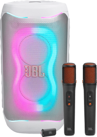JBL Partybox 130 Wit + JBL Easysing Mics