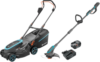 Gardena PowerMax 37/36V P4A Solo + PowerTrim 30/18V P4A Solo + Starterset 18V 4,0 Ah (2x)