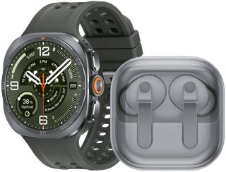 Samsung Galaxy Watch Ultra 2 5G Titanium Zilver/Groen 47mm + Samsung Galaxy Buds4 Pro Wit