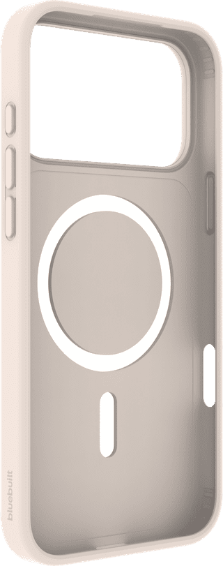 BlueBuilt MagSafe Case iPhone 18 Pro Max Beige + Card Holder Leather Black