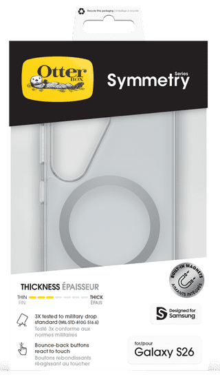 OtterBox Symmetry Samsung Galaxy S26 Back Cover Met Magneet Transparant
