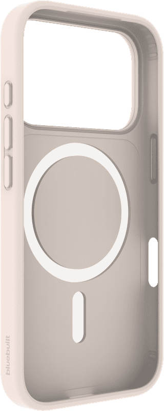 BlueBuilt MagSafe Case iPhone 18 Pro Beige + Card Holder Leather Black
